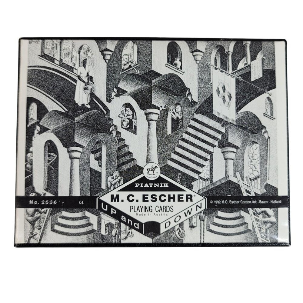 Piatnik M.C. Escher Playing Cards 2 Decks Up and Down Austria No 2536 1992 NEW